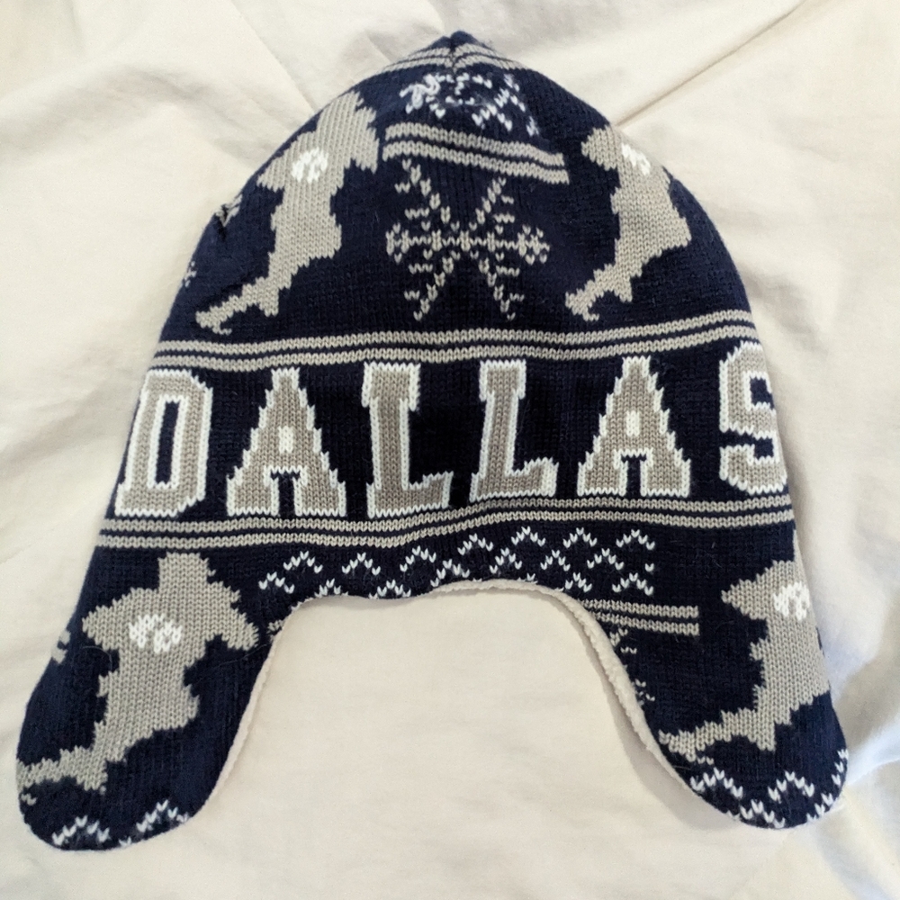 Kids Dallas Cowboys Knit Winter Hat Beanie With Flaps #169